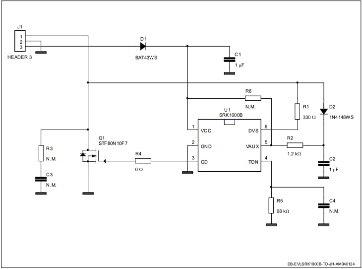 回路図 - STMicroelectronics EVLSRK1000B-デモボード
